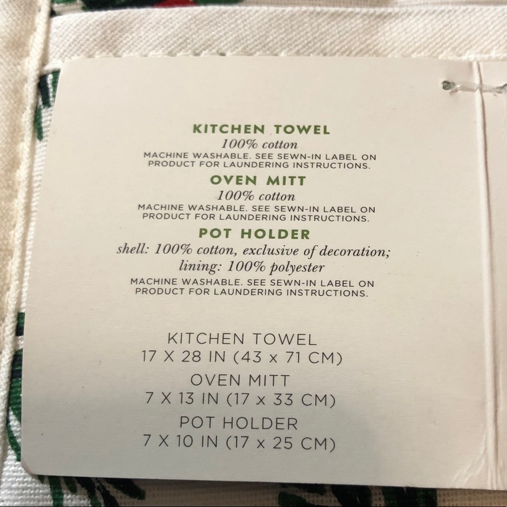 ๐ Kate Spade โ ๏ธ Pine Needles 3 Piece Kitchen Set - Picture 7 of 10